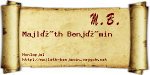Majláth Benjámin névjegykártya