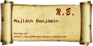 Majláth Benjámin névjegykártya